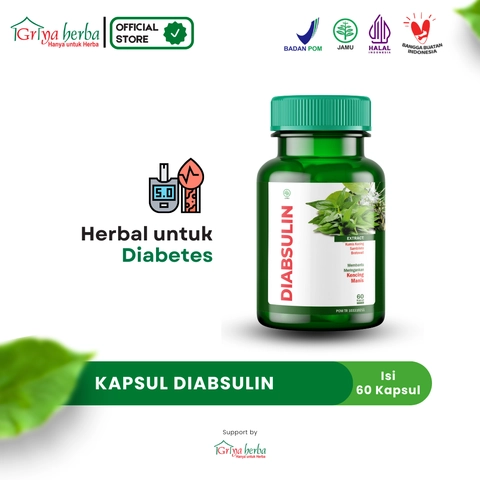 Griya Herba - Diabsulin Obat Herbal Membantu Mengobati Diabetes Kencing Manis 60 Kapsul BPOM