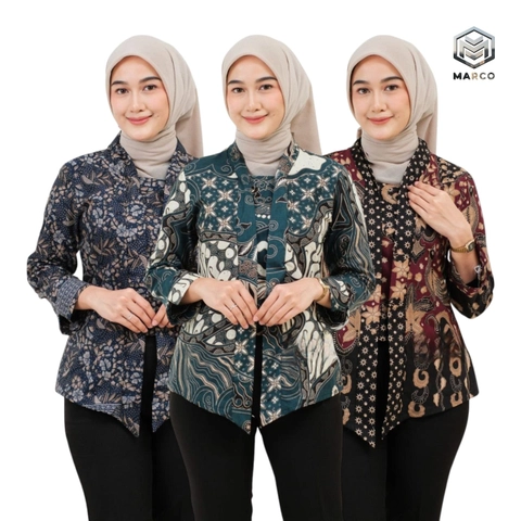 MARCO - Baju Batik Wanita Modern Monalisa Genes Kasual Kantoran Asli Pekalongan