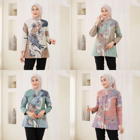 Ks muslim fashion - Atasan Batik Wanita Blouse Op Kekinian Motif Blarak
