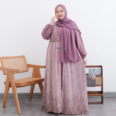 My Plus Size - Gamis Ceruty Jumbo Wanita / Gamis Outer Jumbo 3734 Ld 130 & 145 cm