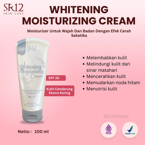 SR12 Mimin - SR12 Whitening Moisturizing Cream Pelembab Wajah Dan Badan Dengan Efek Putih Seketika