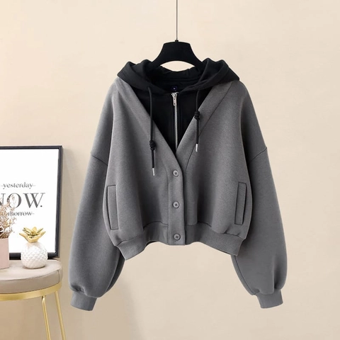 ALUS - Hoodie Kardingan Jaket 2 Gaya Wanita Mix Style Cardy