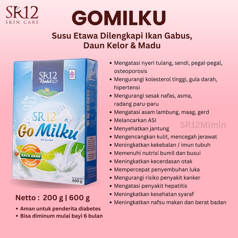 SR12 Gomilku Susu Kambing Etawa Dilengkapi Daun Kelor Madu Ikan Gabus Untuk Kesehatan Tubuh
