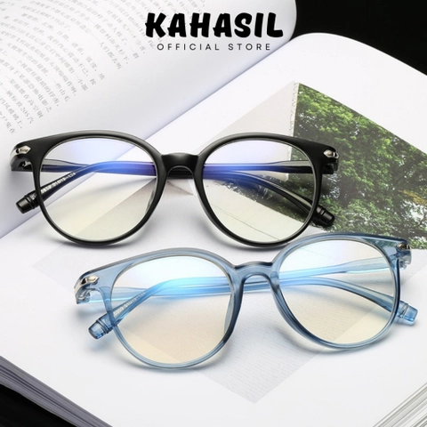 KAHASIL - Kacamata Wanita Pria Anti Radiasi Frame Transparan Bening KH012
