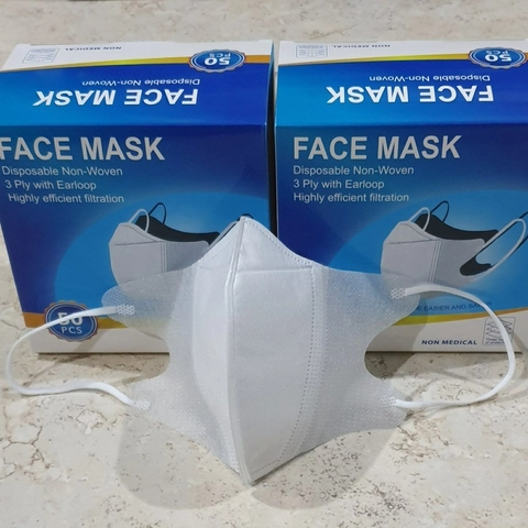 Rumahkita - MASKER DUCKBILL 50 PCS 1BOX 1PACK 3PLY HITAM/PUTIH KEMENKES RI