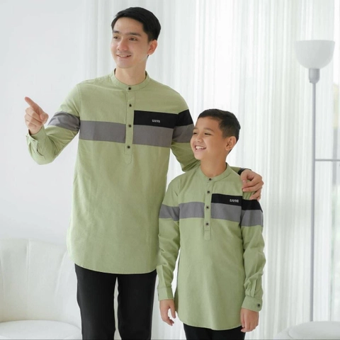 Kois Batik - Baju Koko Coupel Pria Dan Anak Kekinian Modern Motif raden sage