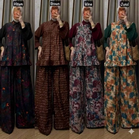 Khisna collection - Oneset ayu motif bunga kekinian perempuan best