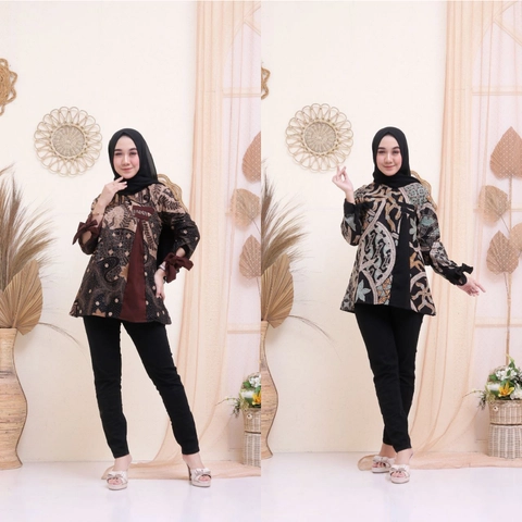 Batik Alfin - Baju batik Atasan blouse Aqella terbaru