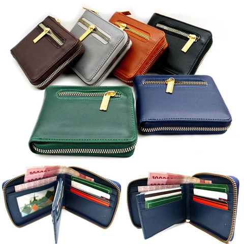 Lanc Fashion - Dompet Kulit Kartu Pria Resleting Full New
