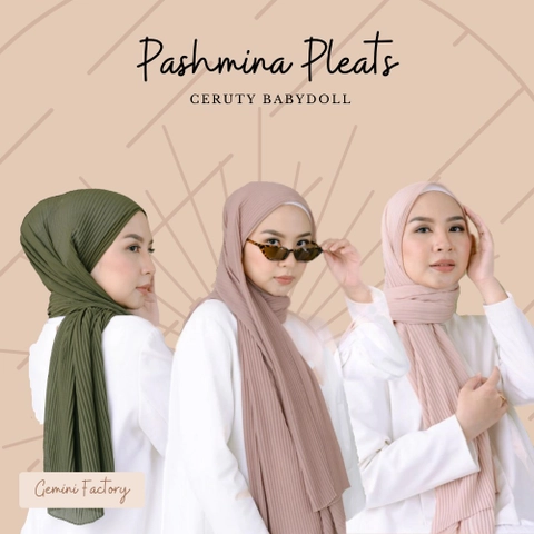EVM Stockist - Oriani - Pasmina Plisket Full Lidi Babydoll Premium Hijab Pashmina