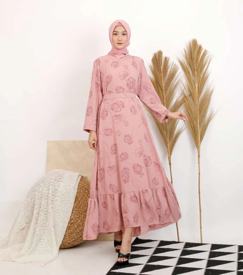 Syahrinda [TA] - Gamis Panjang Wanita Premium Allsize fit to 2L Zarameca Dress Muslim