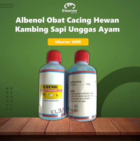 Eleanor Farm Shop - Albenol Obat Cacing Hewan Ternak Kambing Sapi Unggas Ayam 30Ml