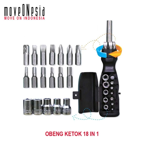 Moveonesia - Obeng Ketok 18in1