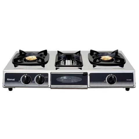 Rizki Electronics - RINNAI KOMPOR GAS RI-524 E Kompor 2 tungku plus Grill Pan Series