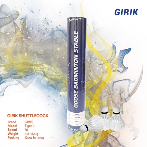 Girik - Shuttlecock GIRIK Original TIGER 9 Speed 78 - 12 pcs in 1 Tube