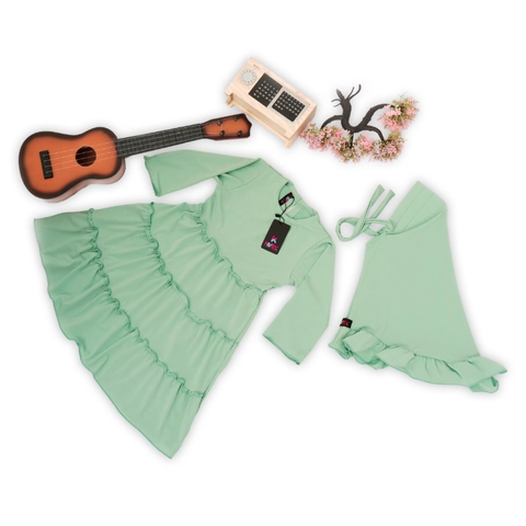 Kakakeyza official - Gamis bayi remple tri set hijab usia anak 0 sd 12 bulan