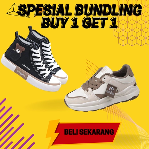 LUXIA - Promo Buy 1 Get 1 Sepatu Kets Sneakers Wanita LWB-01 & LGM-217