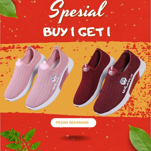 Koekita - Buy 1 Get 1 Sepatu Kets Sneakers Wanita Fashion WILUEM IMP-002