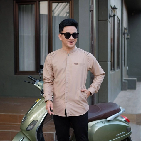 Juragan Kurta - Baju Koko Pria Dewasa Lengan Panjang Modern Keren Motif ruby