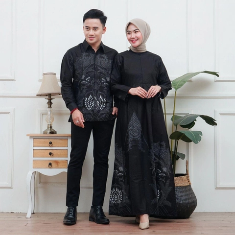Ks muslim fashion - Batik coupel kemeja dan gamis standar dan jumbo motif pusoko