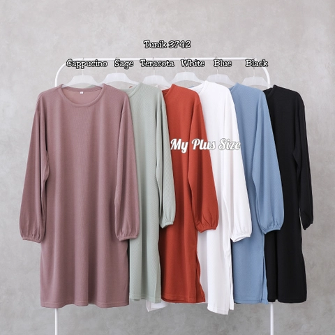 My Plus Size - Long Tunik Knit Jumbo Wanita 3742 / 3XL & 5XL