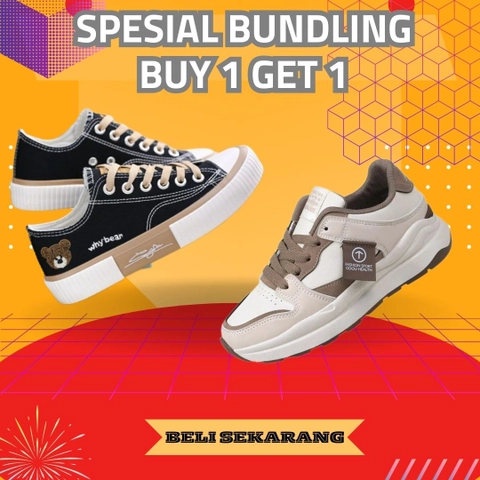 Koekita - Paket Bundling Buy 1 Get 1 Sepatu Kets Sneakers Wanita WB-02 & GM-218