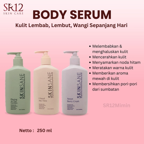 SR12 Jawa Barat - SR12 Body Serum Skinsane Melembabkan Mencerahkan Menghaluskan Kulit Wangi Tahan Lama