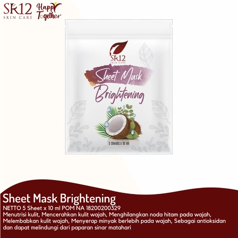 Sheet Mask Brightening SR12 Masker Topeng Masker Mencerahkan Wajah Melembabkan Kulit