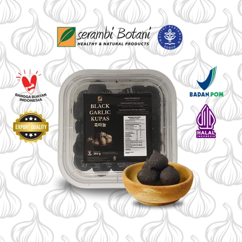 SERAMBI BOTANI - Black Garlic Bawang Hitam Tunggal Lanang Kupas 250 gram