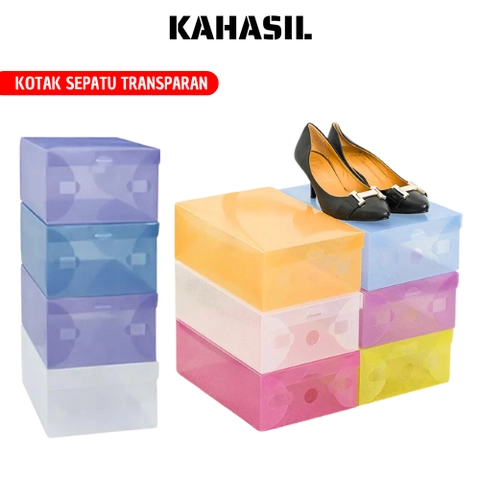 KAHASIL - Kotak Sepatu Transparan Serbaguna Shoes Box Tempat Penyimpanan Sandal