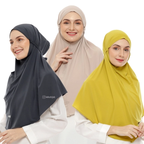 Leika - Hijab Bergo Tali Instan Kualitas Original non pet Jersey Premium best seller