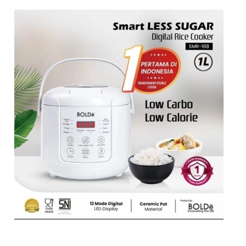 UTAMAMEGA - Boldee Smart Less Sugar Digital Rice Cooker 1L