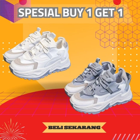LUXIA - Buy 1 Get 1 Sepatu Kets Sneakesr Wanita Korean Shoes JN-05