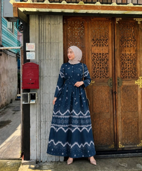 Kois Batik - Batik gamis wanita tersedia ukuran standar dan jumbo motif oombak