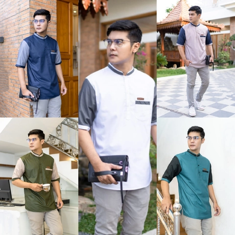 Khisna collection - Baju Koko Pria Dewasa Simpel Modern Free peci rajut motif erza
