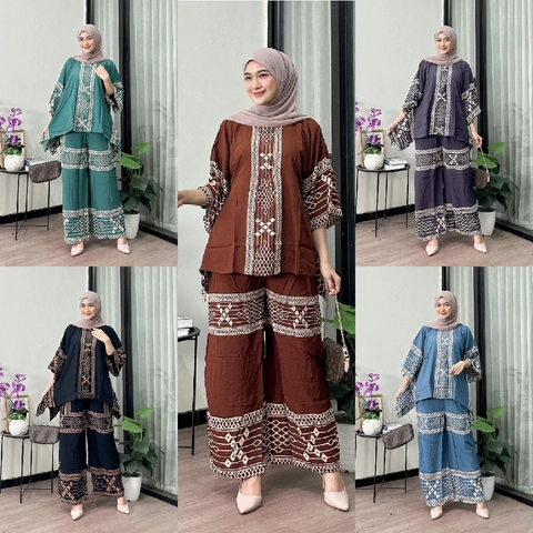 Batik Alfin - Baju wanita muslim setelan one set waka waka Herlina mode kekinian terbaru