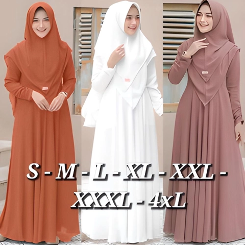 Ladee Official - [PO] Gamis Syari Plus Jilbab 2 layer