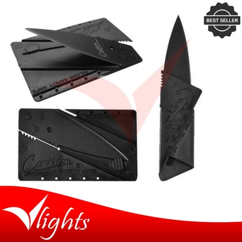 V Lights - Pisau Lipat Survival Sinclair Anti Karat Model Kartu Card Sharp Knife
