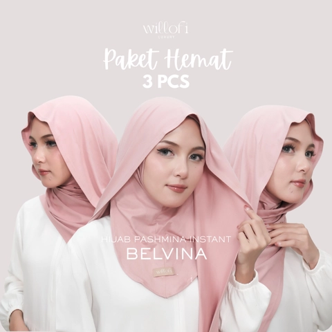 Willofi Official Store - Hijab Pashmina Instan Belvina Inner Ciput Rayon Premium Meleyot