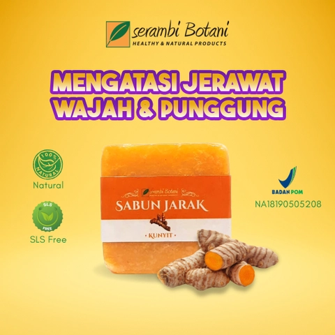 SERAMBI BOTANI - Sabun Jatropha Kunyit Sabun Organik Natural Herbal Alami- Untuk Mengatasi Jerawat