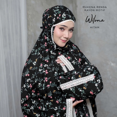 qayd - Mukena Wilona Dewasa Renda Bahan Rayon Janger