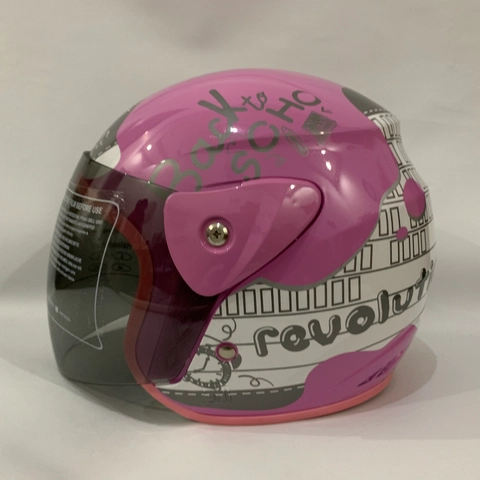 CRX Helmet - Helm Nuvo Note Pink Glossy - Helm SNI - Helm Dewasa