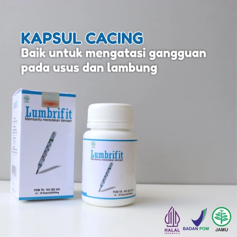 Elhafidz Herbal - Lumbrifit Kapsul Cacing untuk penurun demam-thypus-solusi usus dan lambung