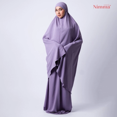 Kamila Lilac - Mukena Airflow CEY Crinkle Tanpa Disetrika & Tidak Menerawang