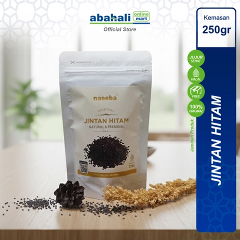 Abahali Mart - Naseba Premium Biji Jintan Hitam Murni 250gr Habbatussauda Biji Utuh Premium