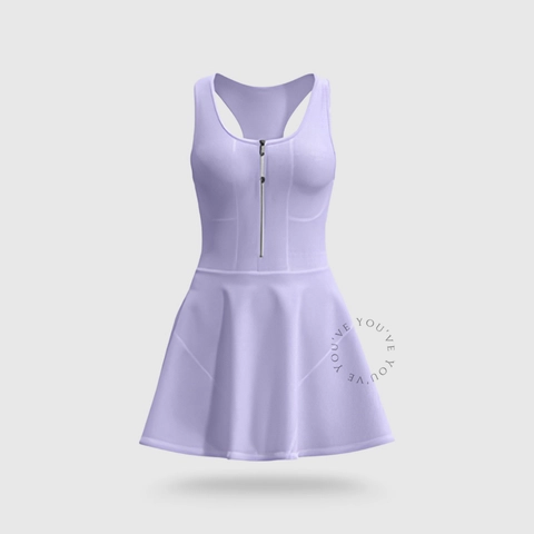 Youhave - Tennis Dress White Sport Setelan Pakaian Olahraga Jumpsuit Sportwear Set Wanita Y00011