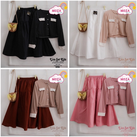 Griya Busanaku Solo - Setelan anak perempuan usia 9-13th / Set anak muslimah / Lica - Nanda Set