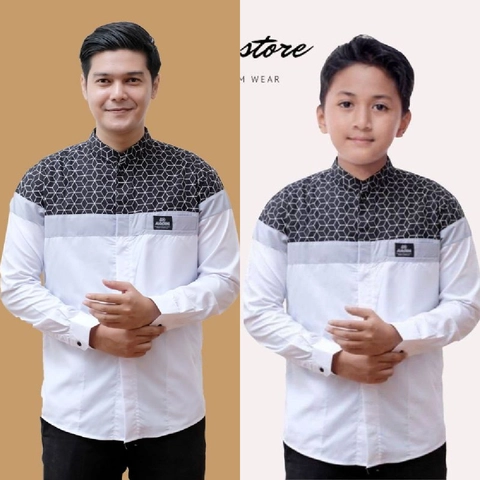 Juragan Kurta - Kemeja Couplen Ayah Dan Anak Motif Senopati