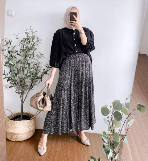 Khisna collection - New set rok lengan balon model rok susun vanessa best seller donk pasti nya