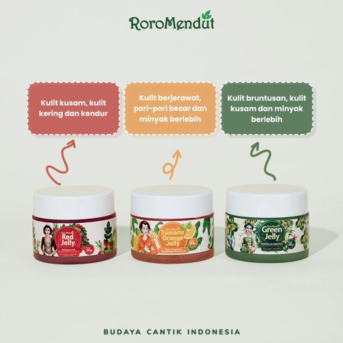 Glowing Jelly Red Rosehip Green Jelly Centella Asiatica Tamanu Orange Jelly Skincare Booster